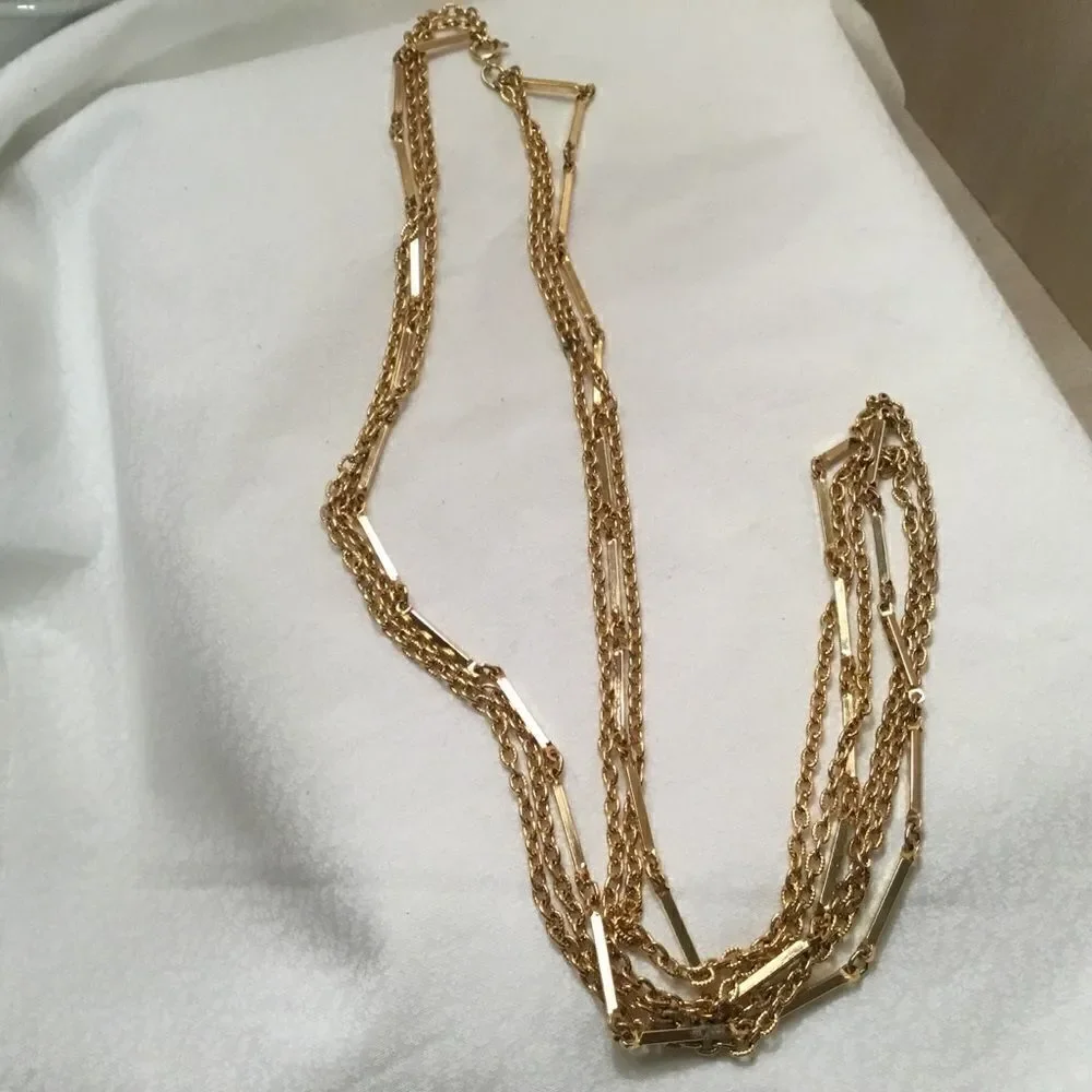 Goltone 3 Strand Necklace